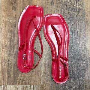 Reformation square toe Vibrant Red Women's Sandals